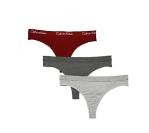 calvin klein women`s motive cotton thong 3 pack (g(qp2350-605)/b, medium)