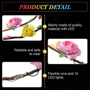 180 Pieces LED Flower Crown Headbands Bulk Multicolor Light up Floral Wreath Crowns Flower Hair Garlands Headdress Crowns for Women Girls Hair Accessories Wedding Holiday Festival Christmas Party