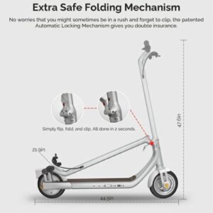 Atomi Alpha Electric Scooter Adults, 650W Motor Electric Scooter with 25 Miles Long Range, 19 Mph Speed, Colorful Ambient Lights, Combination Lock, Smart App, Folding Portable Adults Electric Scooter