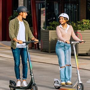Atomi Alpha Electric Scooter Adults, 650W Motor Electric Scooter with 25 Miles Long Range, 19 Mph Speed, Colorful Ambient Lights, Combination Lock, Smart App, Folding Portable Adults Electric Scooter