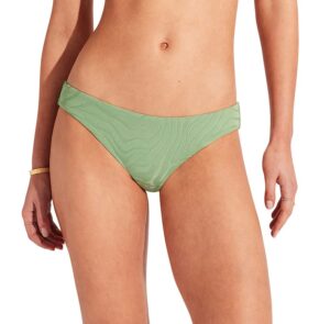 seafolly women's standard hipster full coverage bikini bottom swimsuit, second wave palm green, 8