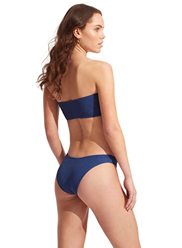 Seafolly Women's Standard High Cut Pant Bikini Bottom Swimsuit, Sea Dive Ultramarine, 6