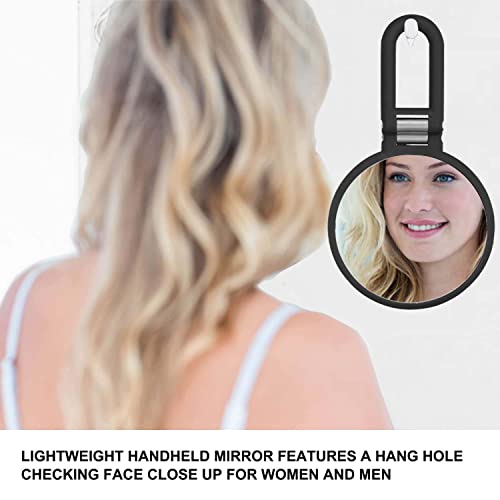 CLSEVXY Magnifying Handheld Mirror Double Sided, 1X 15X Magnification Hand Mirror, Travel Folding Held Adjustable Rotation Pedestal Makeup Desk Vanity