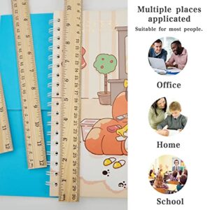 Ruler 12 Inch Wooden Rulers for Kids, 8 Packs Bulk Rulers with Centimeters and Inches, Metric Wood Ruler for Students Drafting School Teacher Classroom Supplies, 2 Scales