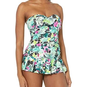 Profile by Gottex Women's Standard Beautiful Day Bandeau Swimdress, Multi/Grn, 44