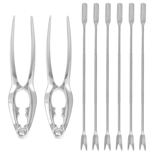 BESTonZON Home Tool Set 16pcs/ set Home for Artifact Nut Lobster Picks Tool Forks Scissors Steel Peeling Restaurant Gadgets To Needle Shellers Eat Plier Kitchen Opener Hairy Crabs and Lobster Crackers