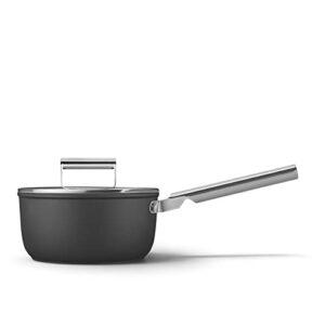 SMEG 8 PC Non Stick Cookware Set Black, 3 QT Sauce pan w/lid, 4 QT Deep Pan, 9.5" Fry Pan, 11" Fry Pan, 5 Qt Casserole