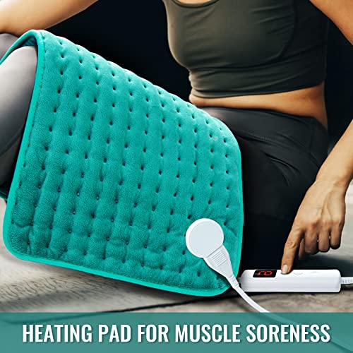 Heating Pad for Back Neck Shoulder Pain Relief, Gifts for Women, Men, Mom, Dad, Christmas, Mothers Day, Fathers Day, Electric Heating Pads with Auto Shut Off & 6 Heat Settings, Moist Dry Heat Options