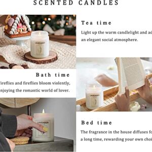 Candles for Home Scented, 4 Pack Scented Candles Gifts for Women 28 oz 200 Hour Long Lasting Natural Soy Candles, Lavender, Lemongrass & Eucalyptus, Apple Cinnamon 3 scents