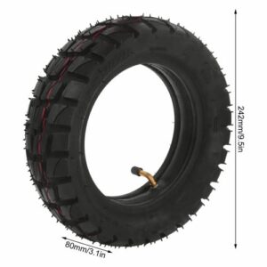 Gueiddi Scooter Tire and Inner Tube, 10in Thickened Rubber Anti‑Skid Electric Scooter Tire with Inner Tube Inflatable Rubber Tyre Replacement 255x80 Electric car Scooter