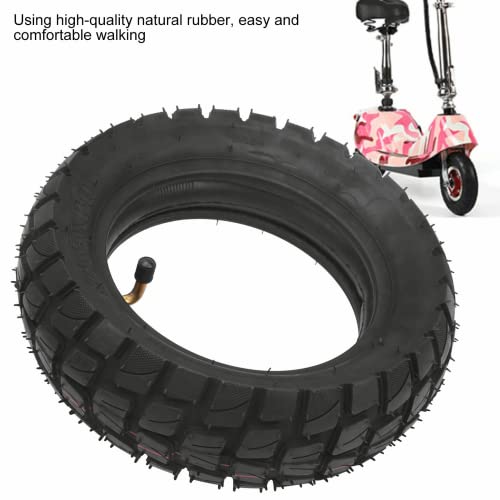 Gueiddi Scooter Tire and Inner Tube, 10in Thickened Rubber Anti‑Skid Electric Scooter Tire with Inner Tube Inflatable Rubber Tyre Replacement 255x80 Electric car Scooter