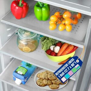 refrigerator liners for shelves by linda’s essentials - refrigerator shelf liners for glass shelves protects against spills - multi-use shelf, drawer and fridge liners - bpa free clear