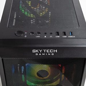Skytech Gaming Chronos Mini Gaming PC Desktop – AMD Ryzen 5 3600 3.6 GHz, NVIDIA RTX 3050, 500GB NVME SSD, 16GB DDR4 RAM 3200, 600W Gold PSU, Wi-Fi, Windows 11 Home 64-bit