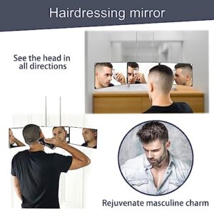 JANMPASK LED 3 Way Mirror for Self Cutting Mirror Vanity Mirror Barber Supplies Accessories 360 Makeup Mirror with Light Trifold Mirror to See Back of Head