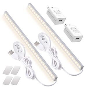 dweptu 2pack led under cabinet lighting dimmable under cabinet lights with usb powered for closet light bar under counter lighting work tables student dormitory (include ac plug)