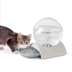 Vayugo Automatic Cat Water Dispenser, 2.8L/0.74 Gallon Gravity Pet Water Dispenser with Spherical Water Bubble for Cats, Dogs & Rabbit, Detachable Water Bowl Feeder Station for Small Animals