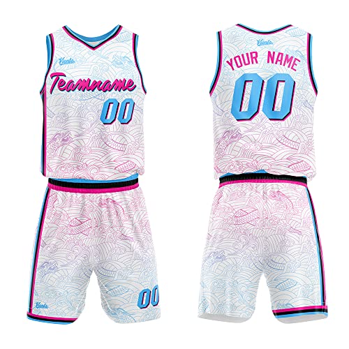 Custom Basketball Jersey for man women uniform Suit Kids Adults Personalized Jersey (White)