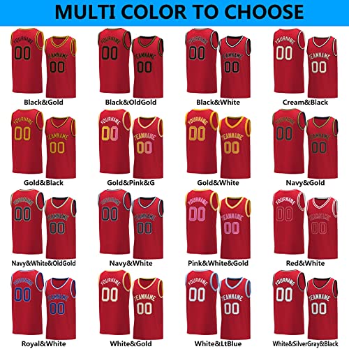 Custom V Neck Basketball Jersey Personanlized Stitched/Printed Sports Jerseys for Men/Youth Red