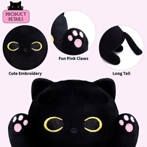 MUFEIRUO Long Cat Plush Long Plush Body Toy, Cute Long Cat Stuffed Animals Soft Long Cat Plushie, Black Cat Plush Kawaii Cartoon Stuffed Cat Toys for Kids Birthday Christmas