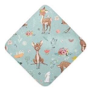 pigsaly deer hare rabbit flower hooded baby towel bird butterfly baby bath towel unisex soft organic cotton washcloths toddlers shower gifts for boys girls newborn 30 x 30 in