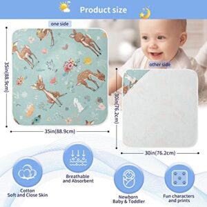 Pigsaly Deer Hare Rabbit Flower Hooded Baby Towel Bird Butterfly Baby Bath Towel Unisex Soft Organic Cotton Washcloths Toddlers Shower Gifts for Boys Girls Newborn 30 x 30 in