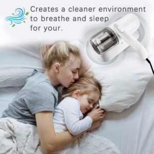 Bed Vacuum Cleaner, Handheld UV Mattress Vacuum with HEPA Filter, Effectively Clean Up for Pillows, Sheets, Mattresses, Sofas, Plush Toys and Other Fabric Surfaces