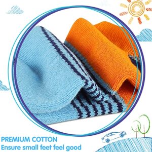 Comfoex Boys Socks 4-6 6-8 8-10 Years Old Ankle Athletic Cotton Socks For Kids Short Half Cushioned Socks 6 Pairs