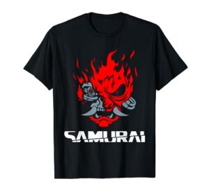 samurai japanese demon mask edge cyber runners punk t-shirt