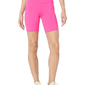 Amazon Essentials Women's Active Sculpt High Rise 7 Bike Shorts with Pockets, Neon Pink, X-Small