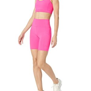 Amazon Essentials Women's Active Sculpt High Rise 7 Bike Shorts with Pockets, Neon Pink, X-Small