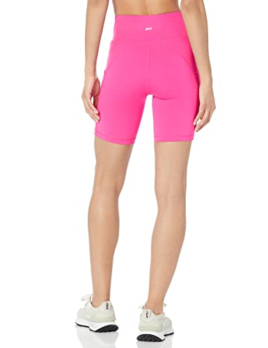 Amazon Essentials Women's Active Sculpt High Rise 7 Bike Shorts with Pockets, Neon Pink, X-Small