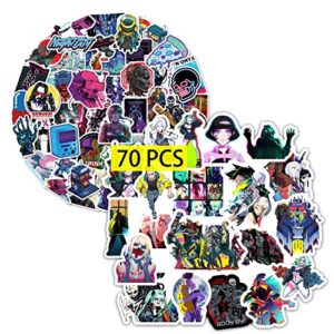 pounchi cyber game stickers (70 pcs) gaming anime stickers for kids teens for computers laptop skateboard guitar luggage vinyl decal