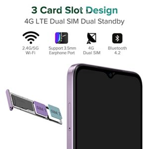 Ulefone Note 14 (2022) 4G Smartphone, 6.52" Waterdrop Incell Full- Screen, Android 12, 4500mAh Battery, 8GB RAM Helio A22, 13MP Dual Camera, Type-C, Slim Design, Cell Phones - Purple