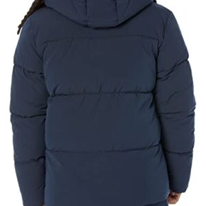 Amazon Essentials Men's Recycled Polyester Mid-Length Hooded Puffer (Available in Big & Tall), Navy, Large