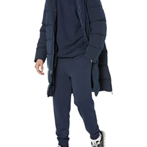 Amazon Essentials Men's Recycled Polyester Hooded Long Puffer, Navy, X-Large