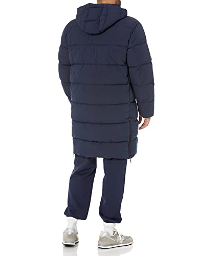 Amazon Essentials Men's Recycled Polyester Hooded Long Puffer, Navy, X-Large