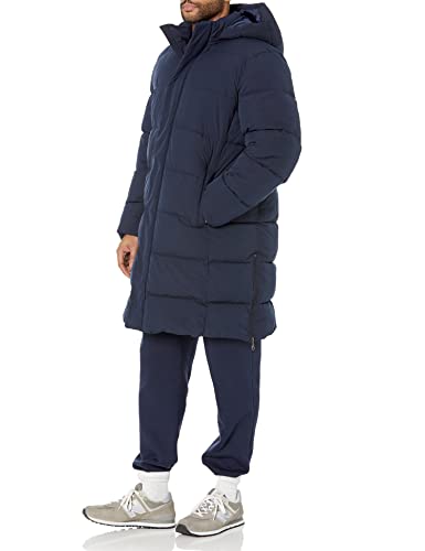 Amazon Essentials Men's Recycled Polyester Hooded Long Puffer, Navy, X-Large