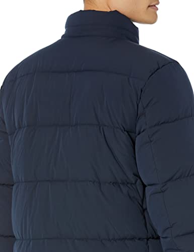 Amazon Essentials Men's Recycled Polyester Hooded Long Puffer, Navy, X-Large