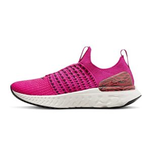 nike react phantom run flyknit 2 dq7649-600 pink-black women's running sneakers 8.5 us, pink prime/phantom/habanero red/black