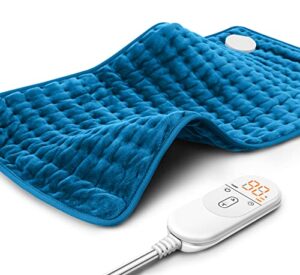 heating pad for back pain relief, electric heating pads for cramps/abdomen/waist/shoulder with 6 heat settings and auto-off, moist/dry heat pad, christmas gifts for women men mom dad, 12" x 24"