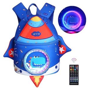 yisibo led lights dinosaur backpack waterproof toddler backpack kindergarten preschool schoolbag for kids baby boys girls…