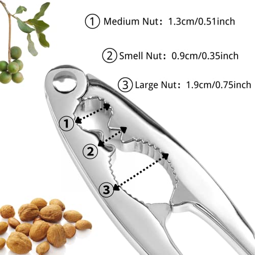 LOCEAST 1 PCS Nut Crackers Heavy Duty Walnut Cracker with Non-Slip Handle Nut Crackers Tools with 2 PCS Forks Nutcracker Pecan Walnut Plier Clip Tool