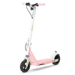 okai es50b electric scooter - 12.4 miles range & 15.5 mph - lightweight and foldable e kick scooter for kids, teens & adults(pink)