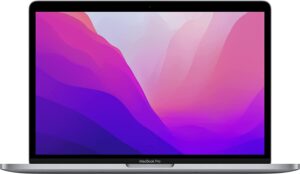 2022 apple macbook pro laptop with m2 chip: 13” retina display, 8gb ram, 512gb ssd, touch bar, backlit keyboard, facetime hd camera space gray (renewed)