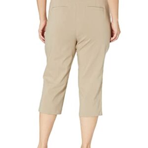 Briggs New York Womens Plus-Size Pull On Capri Pocket Casual Pants, Cobblestone, 20 Plus