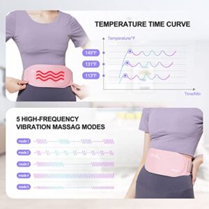 MOES HEALTH Heating Pad for Cramps, Menstrual Portable Heating Pad for Women and Girls, 3 Heat Levels and 5 Massage Modes, Gifts for Women