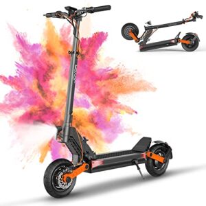 joyor s5 electric scooters, 31 mph & 34 miles,800w scooter for adults 330 lbs dual disk brake foldable scooter with 10" solid tires