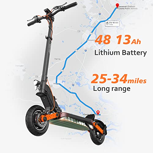 JOYOR S5 Electric Scooters, 31 MPH & 34 Miles,800W Scooter for Adults 330 Lbs Dual Disk Brake Foldable Scooter with 10" Solid Tires