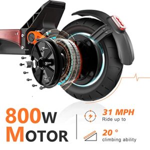 JOYOR S5 Electric Scooters, 31 MPH & 34 Miles,800W Scooter for Adults 330 Lbs Dual Disk Brake Foldable Scooter with 10" Solid Tires