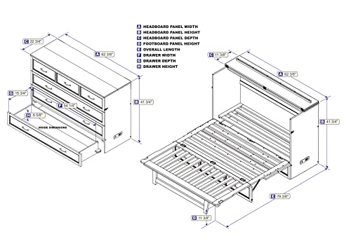 AFI, Northfield Murphy Bed Chest, Queen, Driftwood